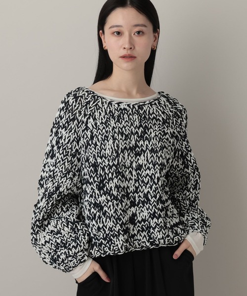 A part by（アパートバイ）の「MIXモールニットプルオーバー（ニット/セーター・レディース・イエロー系その他/ブラック系その他2/ブルー・FREE）」の7枚目の写真