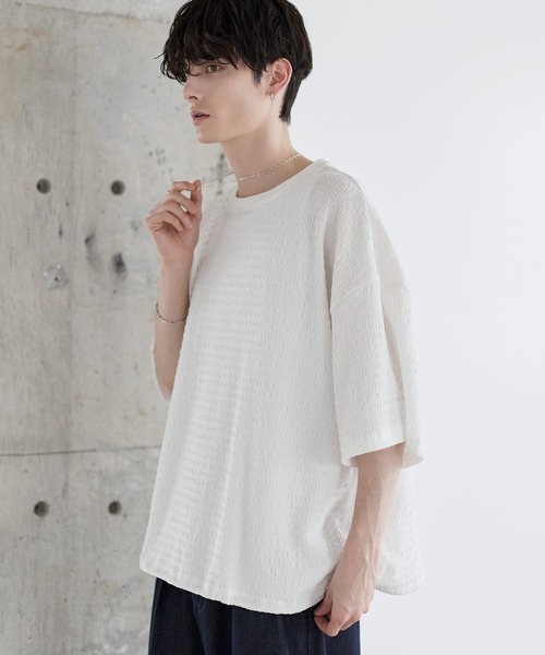 ETELIO（エテリオ）の「シャーリングドローコードTシャツ（Tシャツ/カットソー・メンズ・チャコール/ホワイト/グリーン/ブラウン/ブラック・XL/L/M/S）」の6枚目の写真