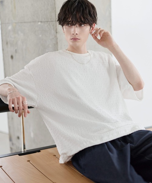 ETELIO（エテリオ）の「シャーリングドローコードTシャツ（Tシャツ/カットソー・メンズ・チャコール/ホワイト/グリーン/ブラウン/ブラック・XL/L/M/S）」の8枚目の写真