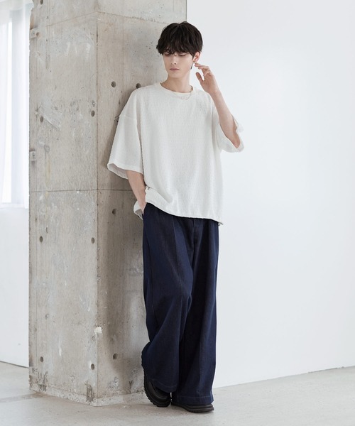 ETELIO（エテリオ）の「シャーリングドローコードTシャツ（Tシャツ/カットソー・メンズ・チャコール/ホワイト/グリーン/ブラウン/ブラック・XL/L/M/S）」の11枚目の写真