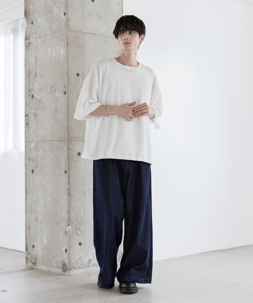 ETELIO（エテリオ）の「シャーリングドローコードTシャツ（Tシャツ/カットソー・メンズ・チャコール/ホワイト/グリーン/ブラウン/ブラック・XL/L/M/S）」の13枚目の写真