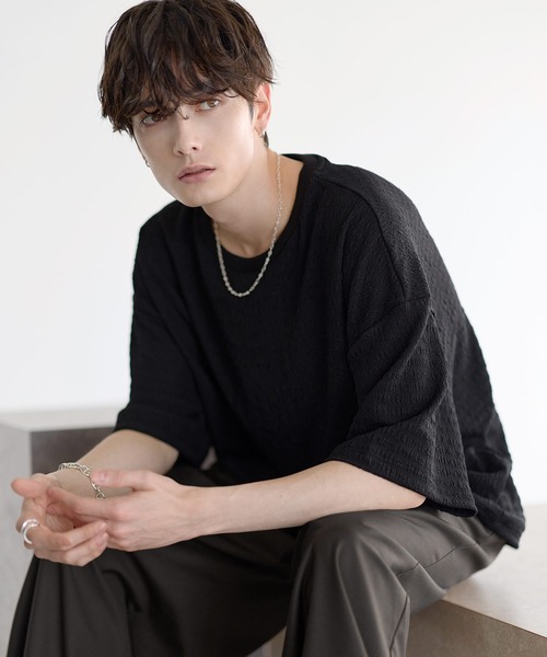 ETELIO（エテリオ）の「シャーリングドローコードTシャツ（Tシャツ/カットソー・メンズ・チャコール/ホワイト/グリーン/ブラウン/ブラック・XL/L/M/S）」の20枚目の写真