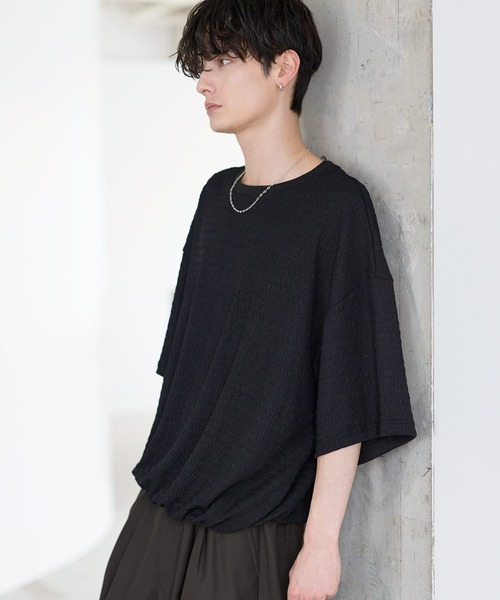 ETELIO（エテリオ）の「シャーリングドローコードTシャツ（Tシャツ/カットソー・メンズ・チャコール/ホワイト/グリーン/ブラウン/ブラック・XL/L/M/S）」の21枚目の写真