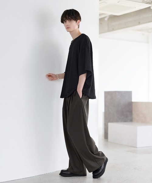 ETELIO（エテリオ）の「シャーリングドローコードTシャツ（Tシャツ/カットソー・メンズ・チャコール/ホワイト/グリーン/ブラウン/ブラック・XL/L/M/S）」の22枚目の写真