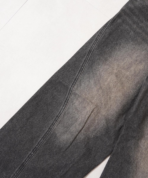 1111clothing(ワンフォークロージング)の「デニム バギー カーブパンツ / Denim Baggy Curve Pants(デニムパンツ・メンズ・インディゴブルー/ブラック・L/M)」の10枚目の写真