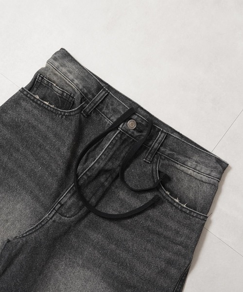 1111clothing(ワンフォークロージング)の「デニム バギー カーブパンツ / Denim Baggy Curve Pants(デニムパンツ・メンズ・インディゴブルー/ブラック・L/M)」の8枚目の写真