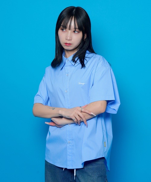 Subciety(サブサエティ)の「Essential stripe shirt(シャツ/ブラウス・メンズ・ブルー/ブラック/ホワイト・X-SMALL/SMALL/MEDIUM/LARGE/X-LARGE/XX-LARGE)」の3枚目の写真