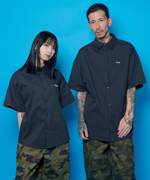Subciety(サブサエティ)の「Essential stripe shirt(シャツ/ブラウス・メンズ・ブルー/ブラック/ホワイト・X-SMALL/SMALL/MEDIUM/LARGE/X-LARGE/XX-LARGE)」の1枚目の写真