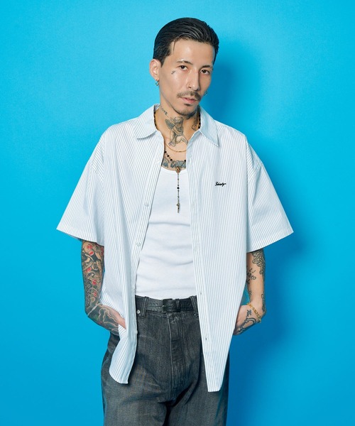 Subciety(サブサエティ)の「Essential stripe shirt(シャツ/ブラウス・メンズ・ブルー/ブラック/ホワイト・X-SMALL/SMALL/MEDIUM/LARGE/X-LARGE/XX-LARGE)」の7枚目の写真