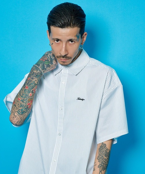 Subciety(サブサエティ)の「Essential stripe shirt(シャツ/ブラウス・メンズ・ブルー/ブラック/ホワイト・X-SMALL/SMALL/MEDIUM/LARGE/X-LARGE/XX-LARGE)」の10枚目の写真