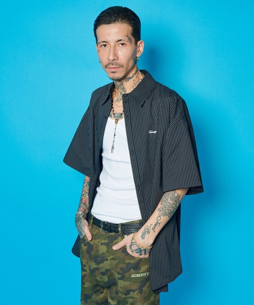 Subciety(サブサエティ)の「Essential stripe shirt(シャツ/ブラウス・メンズ・ブルー/ブラック/ホワイト・X-SMALL/SMALL/MEDIUM/LARGE/X-LARGE/XX-LARGE)」の14枚目の写真