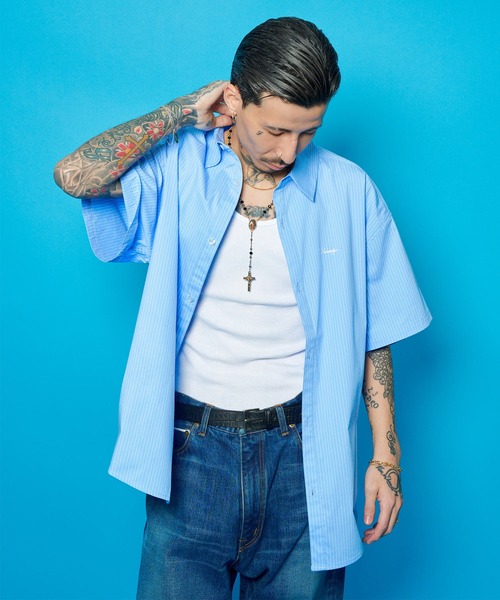 Subciety(サブサエティ)の「Essential stripe shirt(シャツ/ブラウス・メンズ・ブルー/ブラック/ホワイト・X-SMALL/SMALL/MEDIUM/LARGE/X-LARGE/XX-LARGE)」の19枚目の写真