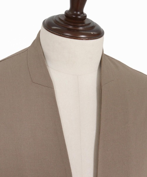 CAMBIO(カンビオ)の「mj11351-Stretch Linen Rayon Buttonless 3-4 Sleeve Jacket 7分袖ジャケット(S65926cmb)(ノーカラージャケット・メンズ・ブラック/ベージュ/チャコール・S/M/L)」の22枚目の写真