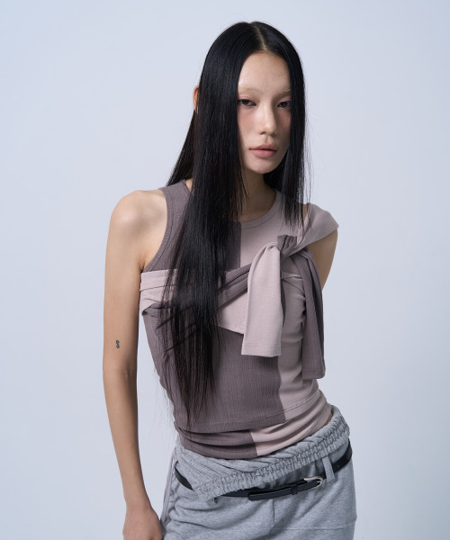 ZIZEMUSEUM(ジゼミュージアム)の「UNBALANCE TUBE TOP (COCOA)(Tシャツ/カットソー・レディース・その他・ONE SIZE)」の3枚目の写真