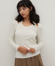 カットワークセーター ホワイト