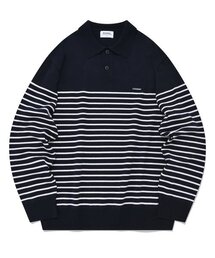 ベーシックカラー ニット ネイビー