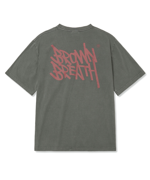 BROWNBREATH(ブラウンブレス)の「ピグメントタグTシャツ - チャコール(Tシャツ/カットソー・レディース・その他・S/M/L/XL/2XL)」の1枚目の写真