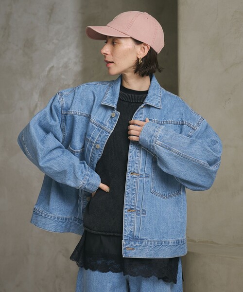 BEAUTY&YOUTH UNITED ARROWS（ビューティーアンドユースユナイテッドアローズ）の「【WEB限定】ルーズ デニムジャケット（その他アウター・レディース・グレー/ライトブルー・FREE）」の4枚目の写真