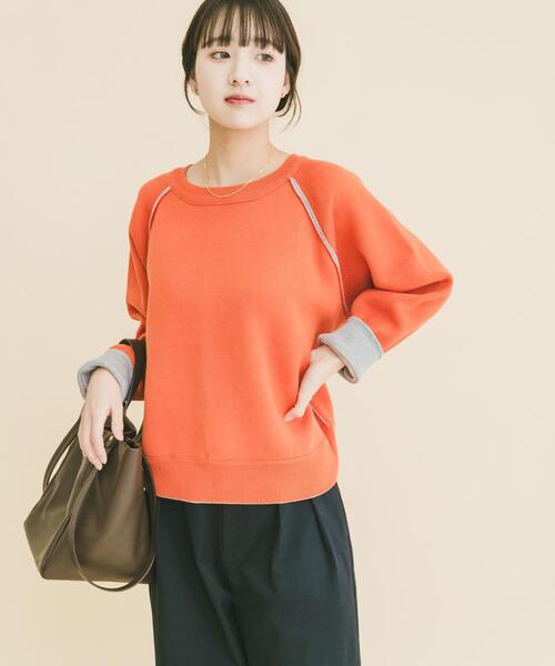 ITEMS URBANRESEARCH（アイテムズ アーバンリサーチ）の「ラグランスリーブリバーシブルニット（ニット/セーター・レディース・オレンジ系その他/ブルー系その他/ホワイト系その他・FREE）」の8枚目の写真