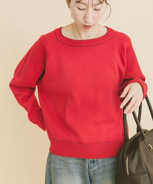 セール】ラグランスリーブリバーシブルニット（ニット/セーター