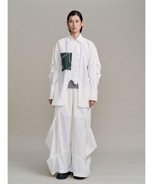 UN3D.(アンスリード)の「ART DOCKING SH / アートドッキングシャツ(シャツ/ブラウス・レディース・ホワイト/ブラック/カーキ・36/38)」の13枚目の写真