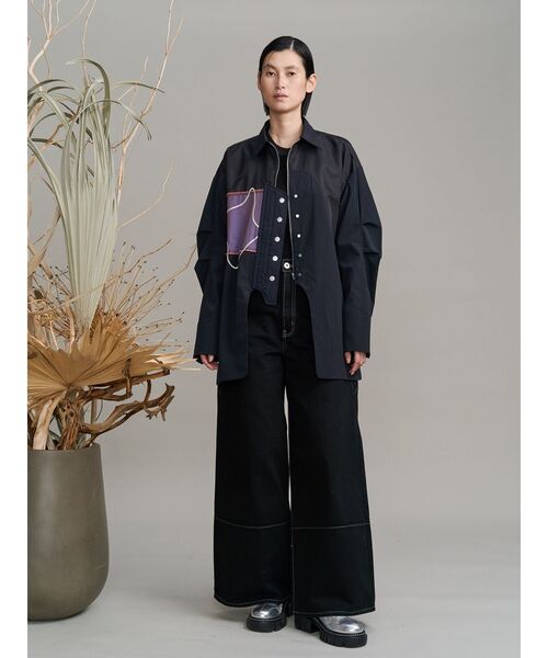 UN3D.（アンスリード）の「ART DOCKING SH / アートドッキングシャツ（シャツ/ブラウス・レディース・カーキ/ブラック/ホワイト・38/36）」の22枚目の写真