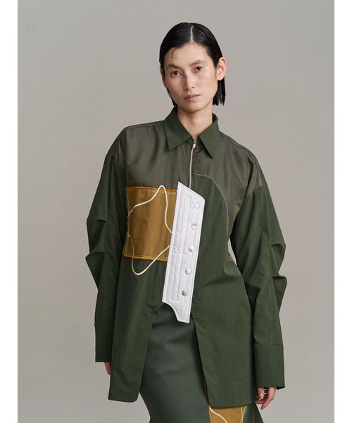 UN3D.(アンスリード)の「ART DOCKING SH / アートドッキングシャツ(シャツ/ブラウス・レディース・ホワイト/ブラック/カーキ・36/38)」の3枚目の写真