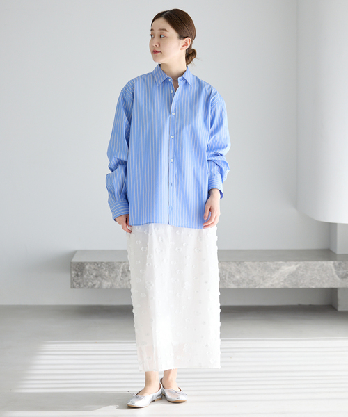 IENA（イエナ）の「フラワージャガードタックスカート（スカート・レディース・ブラック/ホワイト・36/38）」の5枚目の写真