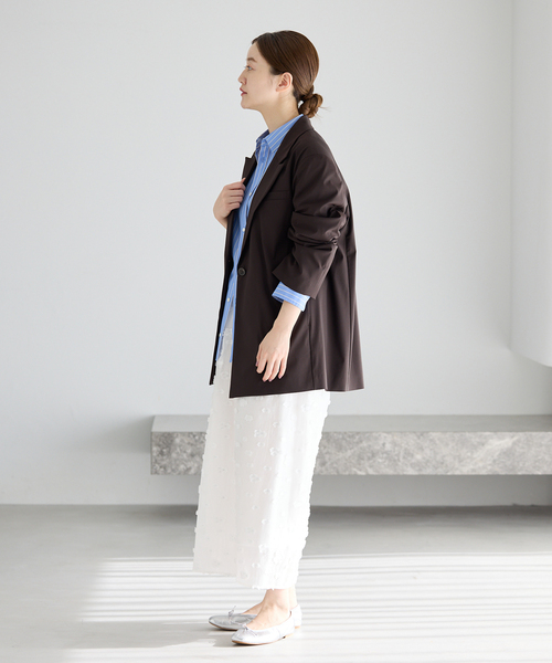 IENA（イエナ）の「フラワージャガードタックスカート（スカート・レディース・ブラック/ホワイト・36/38）」の6枚目の写真