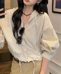 VQ（ブイキュー）の「＼春に最適♪サラッと羽織れる／チェック柄フードシャツブルゾン（ブルゾン）」