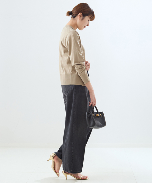 journal standard L'essage（ジャーナルスタンダードレサージュ）の「コットン カーディガン（カーディガン/ボレロ・レディース・ベージュ/グリーン/ネイビー・FREE）」の5枚目の写真