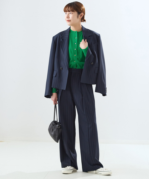 journal standard L'essage（ジャーナルスタンダードレサージュ）の「コットン カーディガン（カーディガン/ボレロ・レディース・ベージュ/グリーン/ネイビー・FREE）」の10枚目の写真