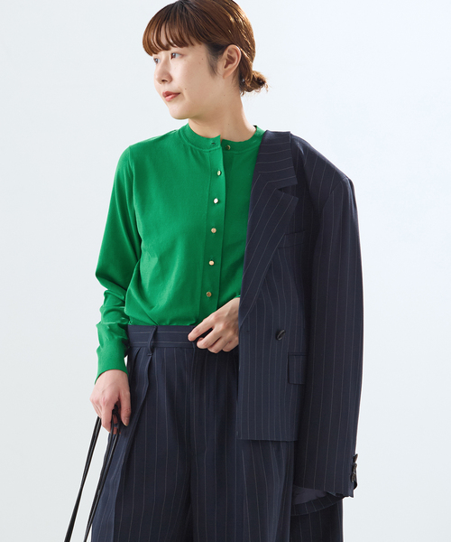 journal standard L'essage（ジャーナルスタンダードレサージュ）の「コットン カーディガン（カーディガン/ボレロ・レディース・ベージュ/グリーン/ネイビー・FREE）」の12枚目の写真