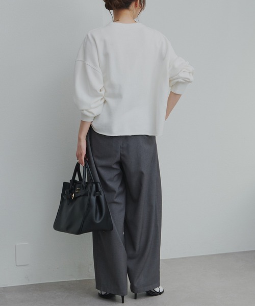 PUAL CE CIN(ピュアルセシン)の「ビッグロゴ裏毛スウェット(Tシャツ/カットソー・レディース・ネイビー/オフホワイト・FREE)」の7枚目の写真