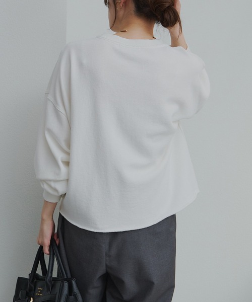 PUAL CE CIN(ピュアルセシン)の「ビッグロゴ裏毛スウェット(Tシャツ/カットソー・レディース・ネイビー/オフホワイト・FREE)」の5枚目の写真