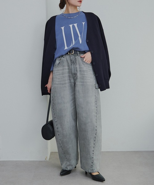 PUAL CE CIN(ピュアルセシン)の「ビッグロゴ裏毛スウェット(Tシャツ/カットソー・レディース・ネイビー/オフホワイト・FREE)」の13枚目の写真