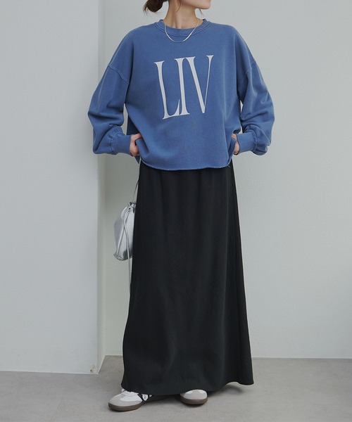 PUAL CE CIN(ピュアルセシン)の「ビッグロゴ裏毛スウェット(Tシャツ/カットソー・レディース・ネイビー/オフホワイト・FREE)」の11枚目の写真