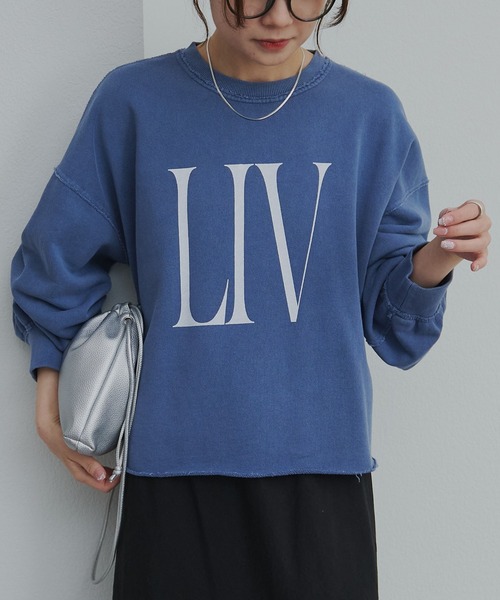 PUAL CE CIN(ピュアルセシン)の「ビッグロゴ裏毛スウェット(Tシャツ/カットソー・レディース・ネイビー/オフホワイト・FREE)」の9枚目の写真