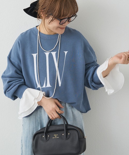 PUAL CE CIN(ピュアルセシン)の「ビッグロゴ裏毛スウェット(Tシャツ/カットソー・レディース・ネイビー/オフホワイト・FREE)」の22枚目の写真