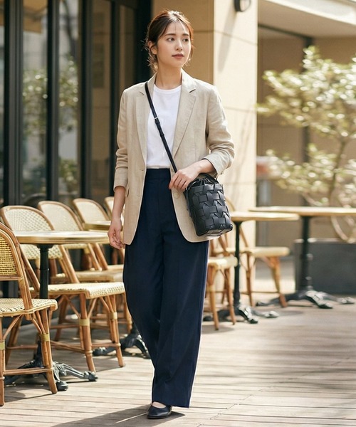 STYLE DELI(スタイルデリ)の「【DELI by】編み込みリアルレザーバケットバッグ(ショルダーバッグ・レディース・ブラック・FREE)」の2枚目の写真