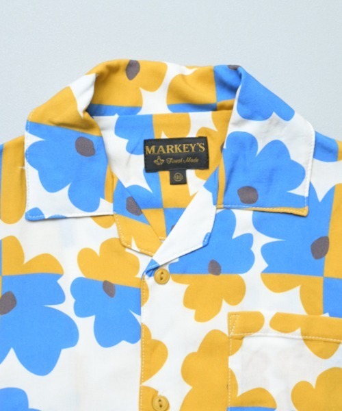 MARKEY'S(マーキーズ)の「総柄オープンカラーシャツ/セットアップ可(シャツ/ブラウス・キッズ・ブルー/グリーン/ブラック/アイボリー・110/100/90/150/140/130/120)」の14枚目の写真