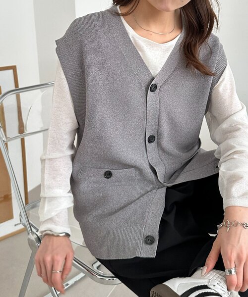 ユニセックス】アンチピリング前開きベスト（ベスト）｜DISCOAT