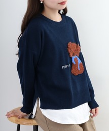 EGLANTINE 犬モチーフ立体刺繍ニット