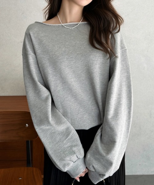 Eclat one（エクラワン）の「【Eclat one】ワンショルダー スウェット（スウェット・レディース・ブラック/グレー/ライトグレー・FREE）」の15枚目の写真