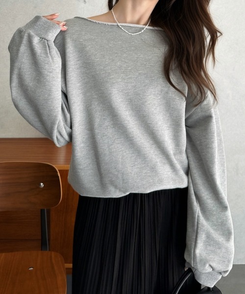 Eclat one（エクラワン）の「【Eclat one】ワンショルダー スウェット（スウェット・レディース・ブラック/グレー/ライトグレー・FREE）」の17枚目の写真