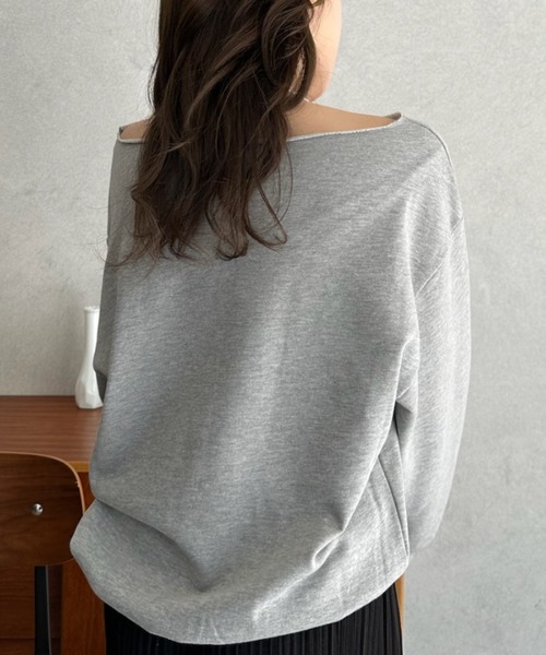 Eclat one（エクラワン）の「【Eclat one】ワンショルダー スウェット（スウェット・レディース・ブラック/グレー/ライトグレー・FREE）」の16枚目の写真