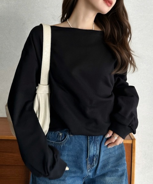 Eclat one（エクラワン）の「【Eclat one】ワンショルダー スウェット（スウェット・レディース・ブラック/グレー/ライトグレー・FREE）」の20枚目の写真