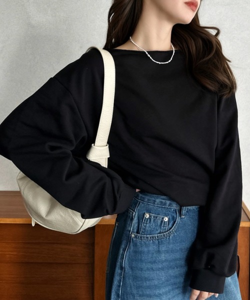 Eclat one（エクラワン）の「【Eclat one】ワンショルダー スウェット（スウェット・レディース・ブラック/グレー/ライトグレー・FREE）」の21枚目の写真