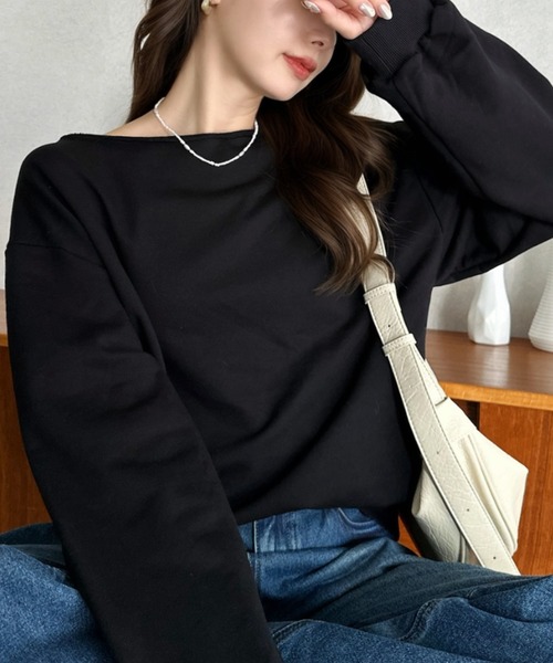 Eclat one（エクラワン）の「【Eclat one】ワンショルダー スウェット（スウェット・レディース・ブラック/グレー/ライトグレー・FREE）」の6枚目の写真