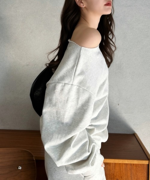 Eclat one（エクラワン）の「【Eclat one】ワンショルダー スウェット（スウェット・レディース・ブラック/グレー/ライトグレー・FREE）」の9枚目の写真